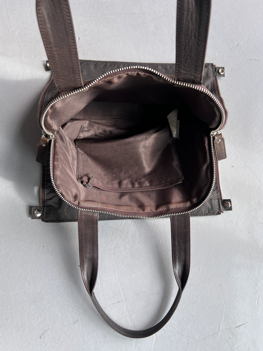 YOHJI YAMAMOTO Y'SACCS - 1990s 2 IN 1 LEATHER AND NYLON BAG