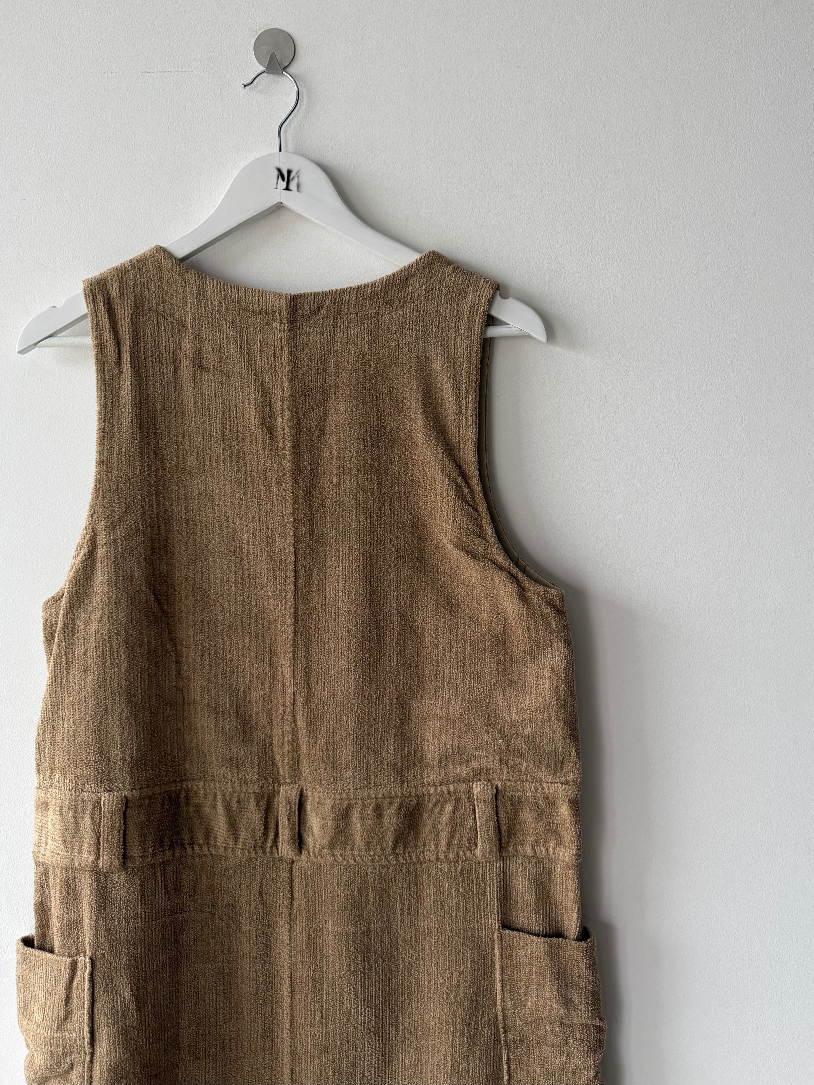 ISSEY MIYAKE HAI - 1980s MAXI DUNGAREE DRESS WITH OVERSIZED POCKETS
