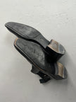 ITALIAN LABEL 2000s LEATHER BOOTS WITH APRON STITCHING