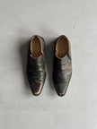 COMME DES GARÇONS - 1990s DISTRESSED LEATHER POINTED SLIP ON SHOES