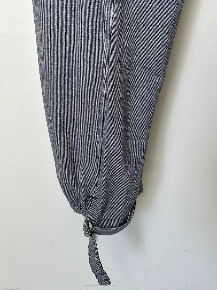 YOHJI YAMAMOTO - S/S 1999 STRIPED TROUSERS WITH ADJUSTABLE TIE HEMS