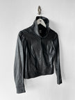 GIANFRANCO FERRÉ - early 2000s SOFT LEATHER CROP FIT JACKET WITH FUNNEL NECK
