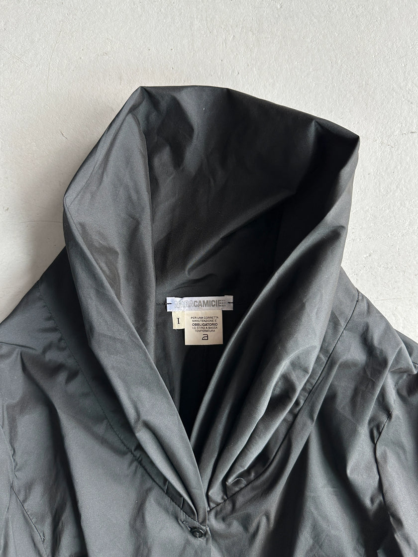 1990s EXTRA WIDE COLLAR BUTTONED BLOUSE