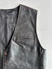 1980s STITCHED PANELING LEATHER VEST