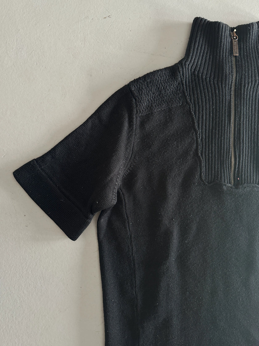 BIKKEMBERGS - 2000s FUNNEL NECK HALF SLEEVE JUMPER