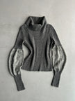ITALIAN LABEL - early 2000s ELONGATED SLEEVE TURTLE NECK KNIT TOP