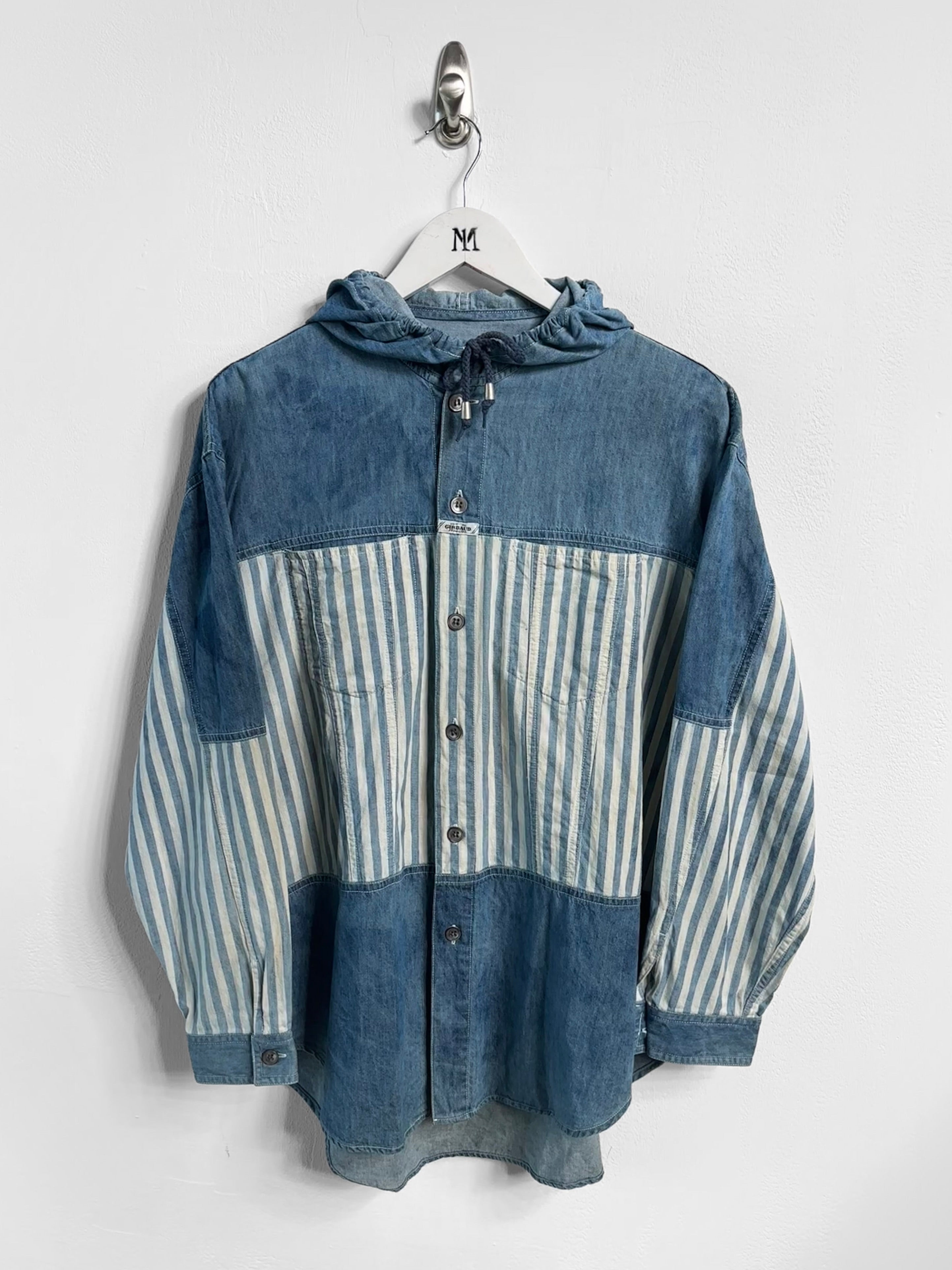 MARITHÉ + FRANÇOIS GIRBAUD - 1990s STONE WASHED HOODED DENIM SHACKET