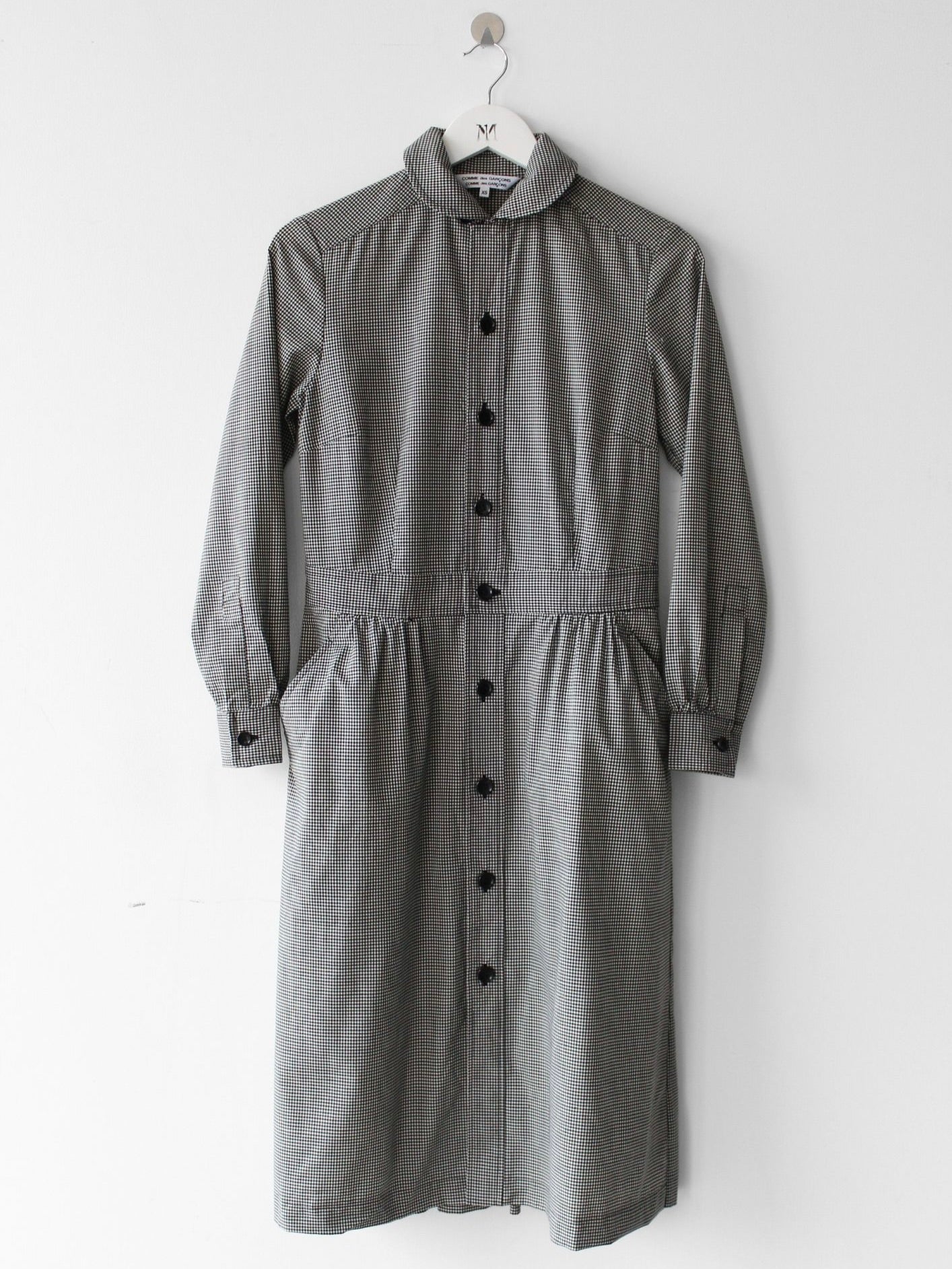 COMME DES GARÇONS - A/W 2018 BUTTONED FRONT GINGHAM CHECK COLLARED DRESS