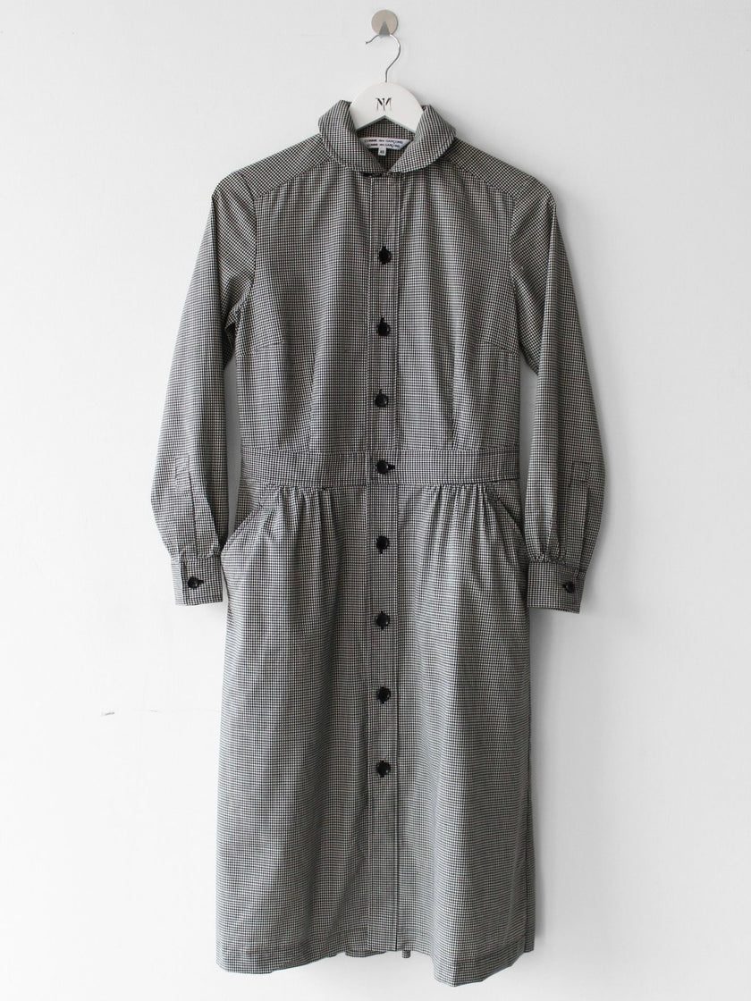 COMME DES GARÇONS - A/W 2018 BUTTONED FRONT GINGHAM CHECK COLLARED DRESS
