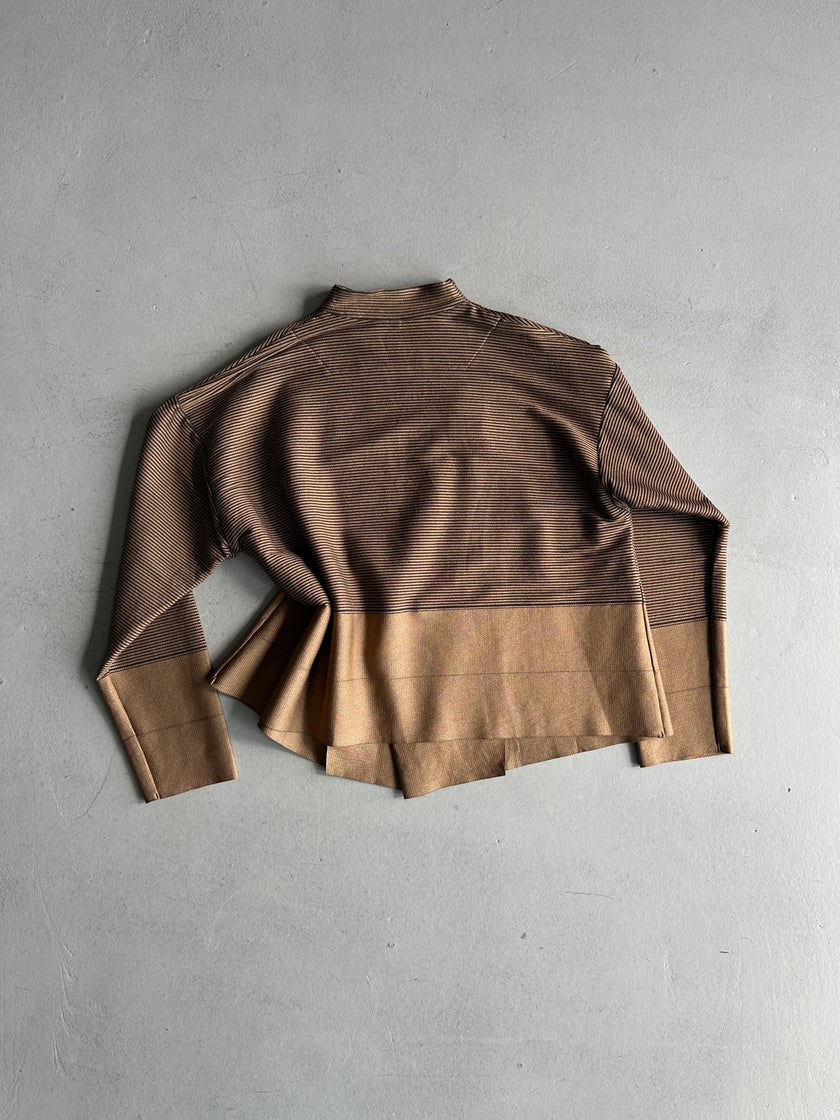 ISSEY MIYAKE - 2000s ASYMMETRICAL FRONT TWO TONE LIGHT JACKET