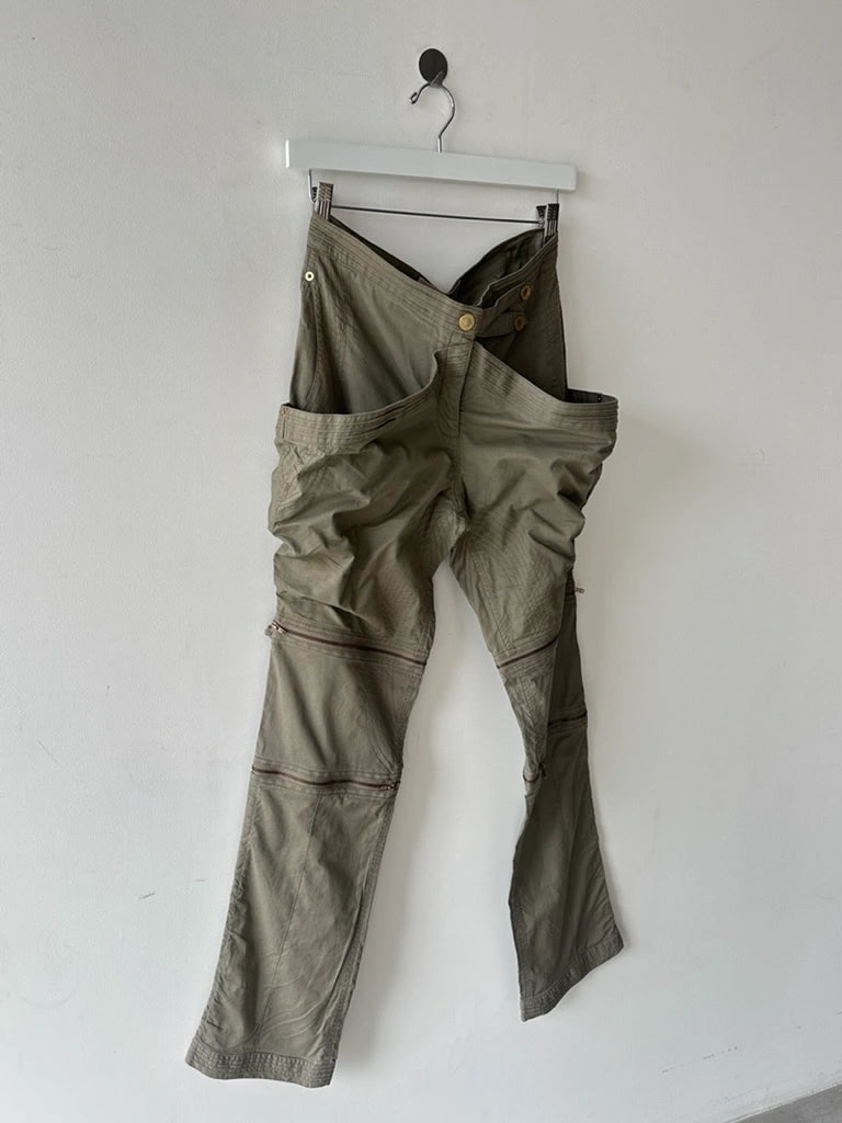 GAETANO NAVARRA - S/S 2004 2 IN 1 TROUSERS SHORTS WITH ZIP DETAILS