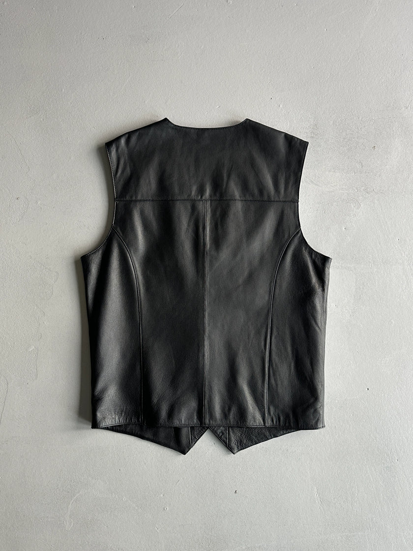 1990s LEATHER WAISTCOAT