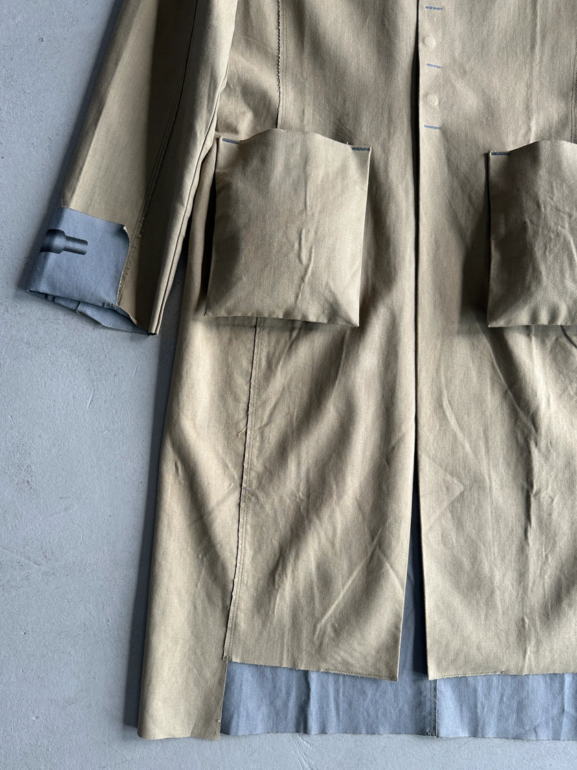 DIESEL - 1990s DECONSTRUCTED COAT WITH RAW EDGES