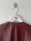 PIERRE CARDIN - 1990s SCULPTURAL OPEN FRONT LEATHER JACKET