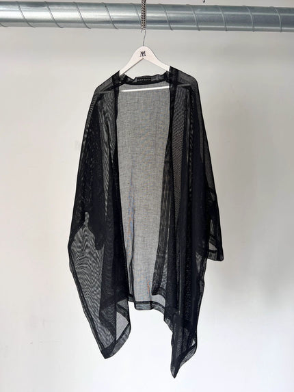 SHIRIN GUILD - 1990s CRISP MESH OPEN KIMONO