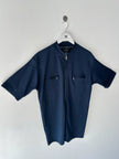 VERSACE - early 2000s ZIP UP SHORT SLEEVE TOP