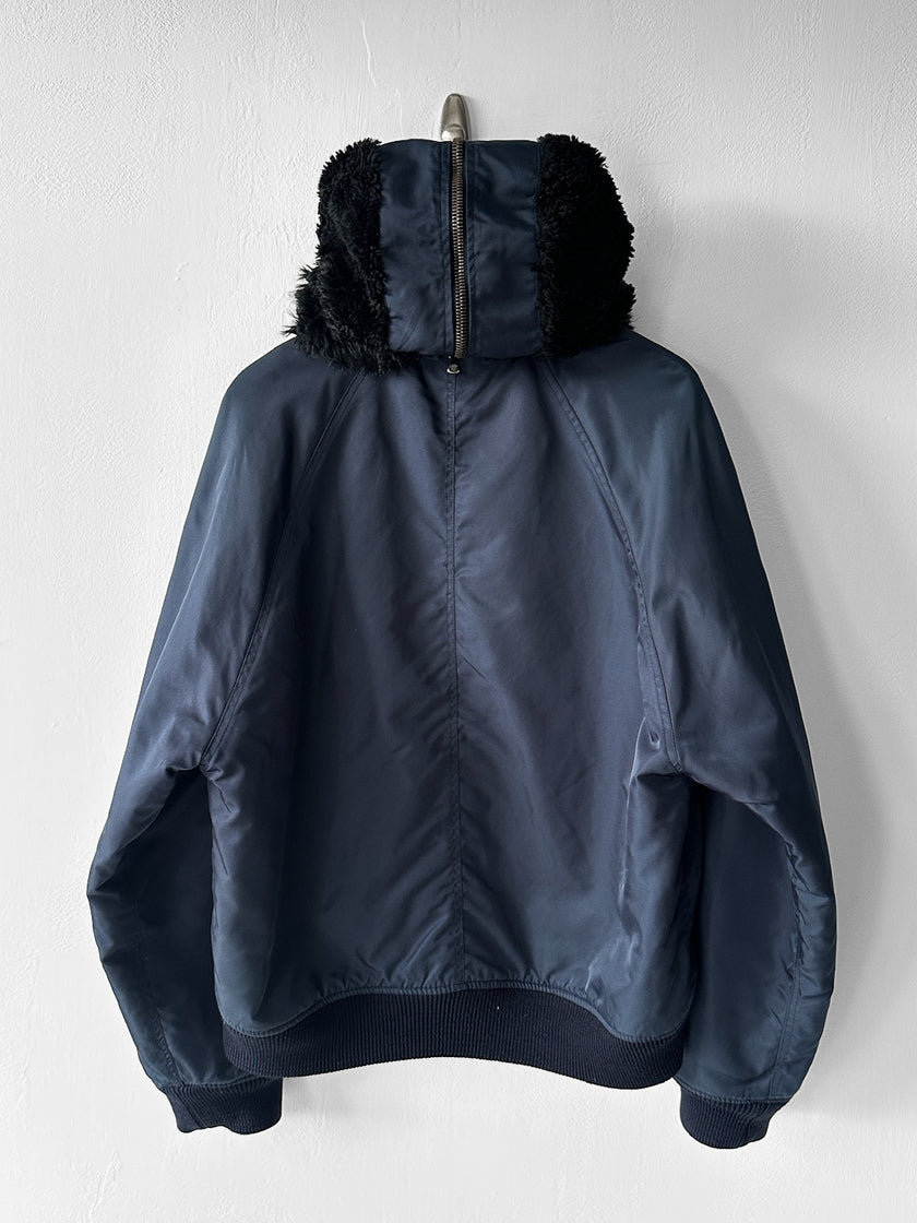 VERSACE - F/W 2003 NYLON BOMBER JACKET WITH OVERSIZED HOOD
