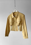 CALUGI E GIANNELLI 1980s MATCHING SET CROP FIT JACKET AND  PLEATED FRONT TROUSERS