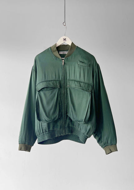 KATHARINE HAMNETT SILKY BOMBER JACKET WITH OVERSIZED POCKETS