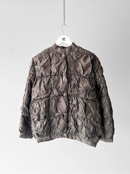 LAURA BIAGIOTTI - 1980s CRINKLED SILK PADDED JACKET