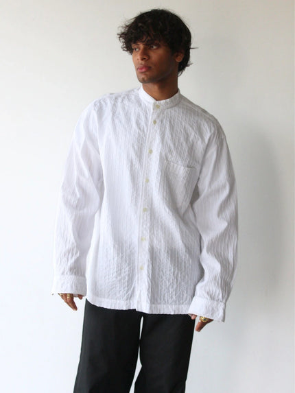 ISSEY MIYAKE MEN - S/S 2005 MANDARIN COLLAR CRINKLED SHIRT