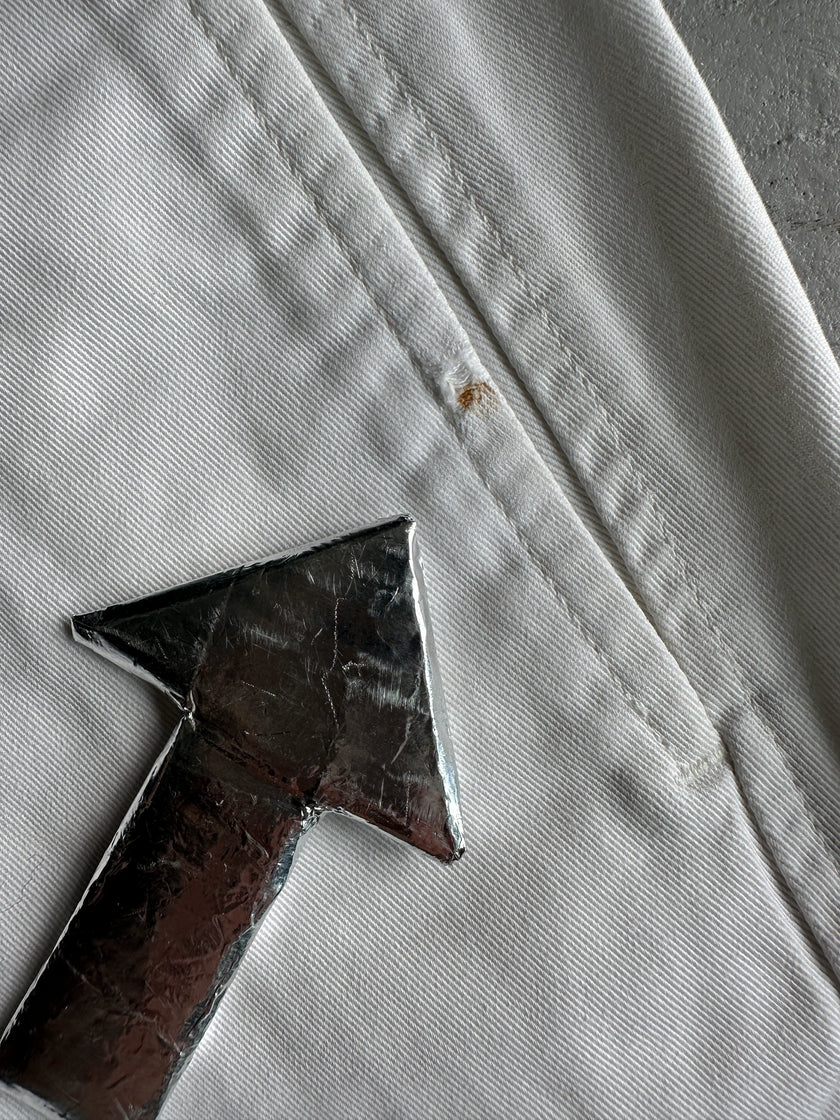 VALENTINO - 1990s STRAIGHT FIT WHITE TROUSERS