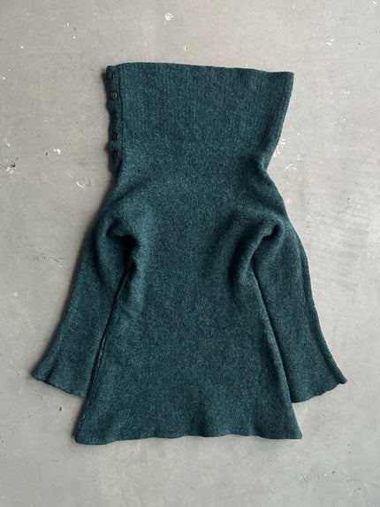 YOHJI YAMAMOTO Y'S FOR LIVING - 1990s BUTTONED NECK COLLAR FLARED JUMPER