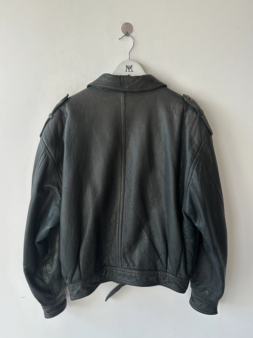 LES MILLÉSIMES DE MARITHÉ & FRANÇOIS GIRBAUD - early 1990s LEATHER BOMBER JACKET