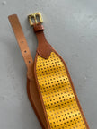 MOSCHINO - late 1980s PERFORATED LEATHER WIDE WAIST BELT