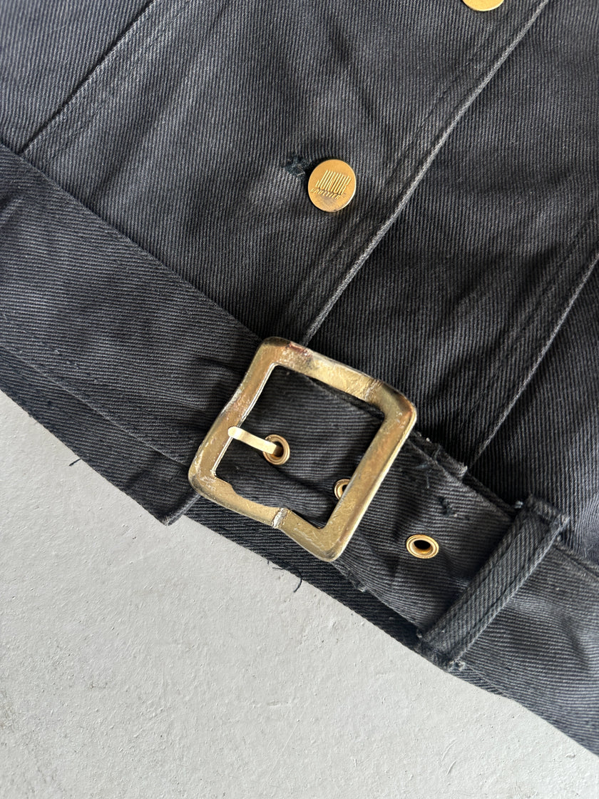 JEAN PAUL GAULTIER - S/S 1988  BLACK DENIM CORSET JACKET