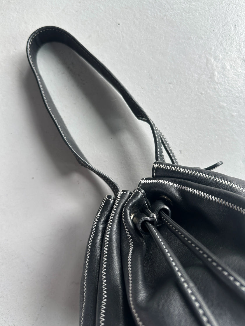 ENRICO COVERI - 1990s LEATHER BUCKET BAG