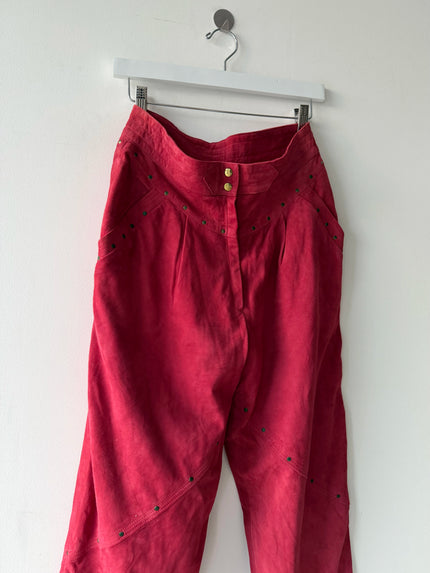 ESCADA - 1980s HIGH WAIST BALLOON FIT SUEDE TROUSERS