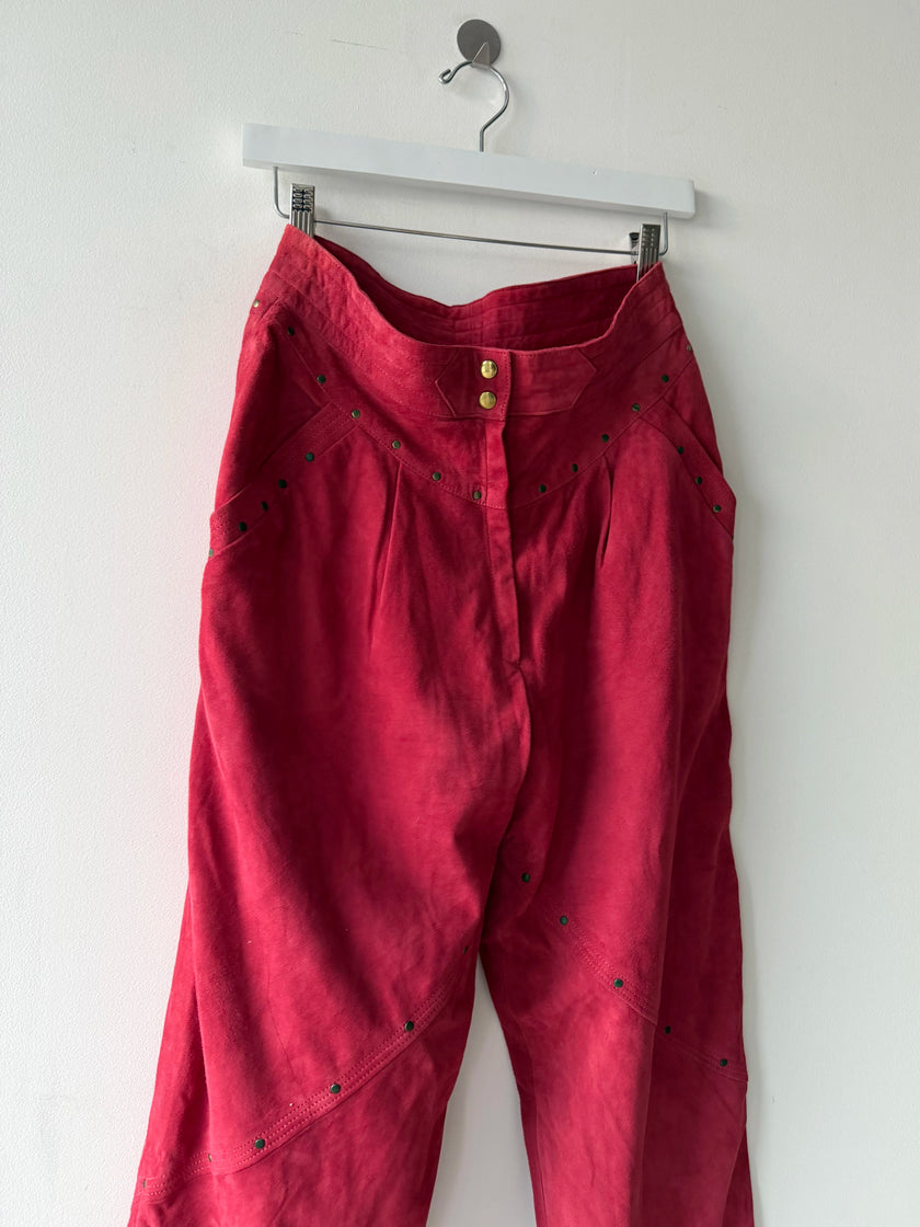 ESCADA - 1980s HIGH WAIST BALLOON FIT SUEDE TROUSERS