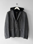 DANIELE ALESSANDRINI - 2000s SLIM FIT BLAZER WITH REMOVABLE HOOD PANEL