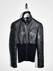 DOLCE & GABBANA - S/S 2003 2 IN 1 LEATHER JACKET WITH PANELED WAIST AND ZIP OFF SLEEVE