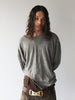 ISSEY MIYAKE - 1990s LOOSE FIT CREW NECK CRINKLED LONG SLEEVE TOP