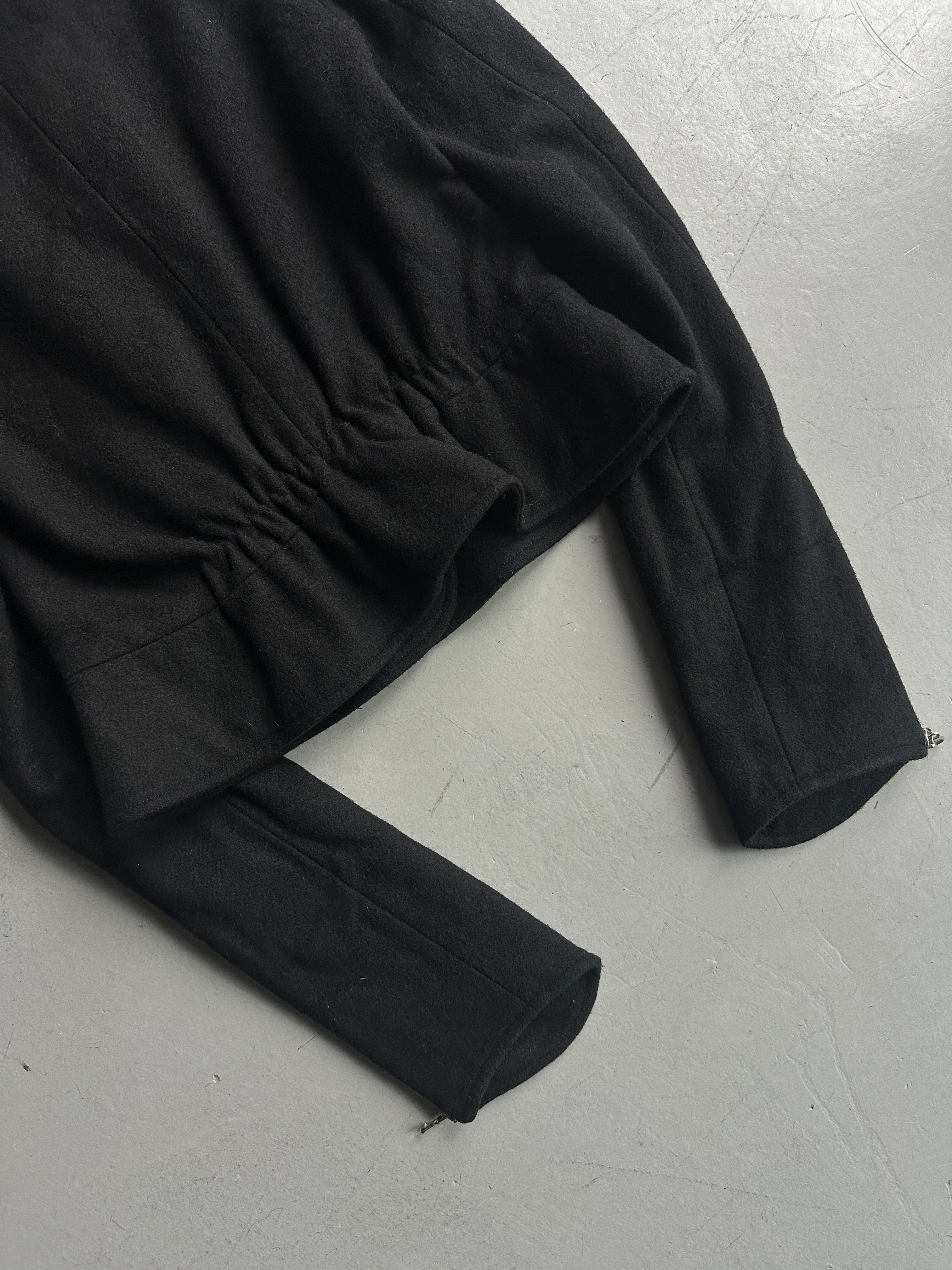 EMPORIO ARMANI - early 2000s FISHTAIL HOOD WOOL JACKET