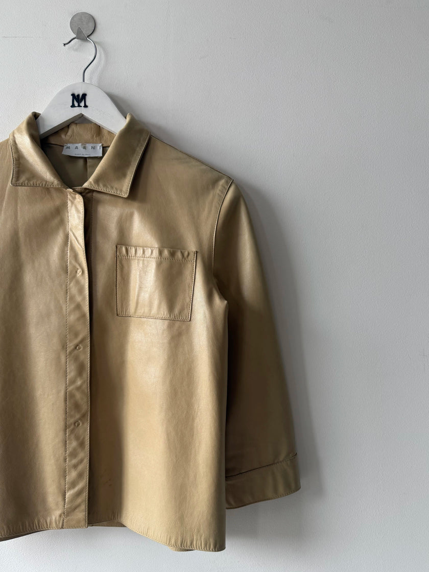 MARNI - 2000s CROP FIT SOFT LEATHER JACKET