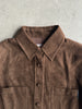 ARMANI JEANS - 1990s SUEDE EFFECT POINTED COLLAR SHIRT