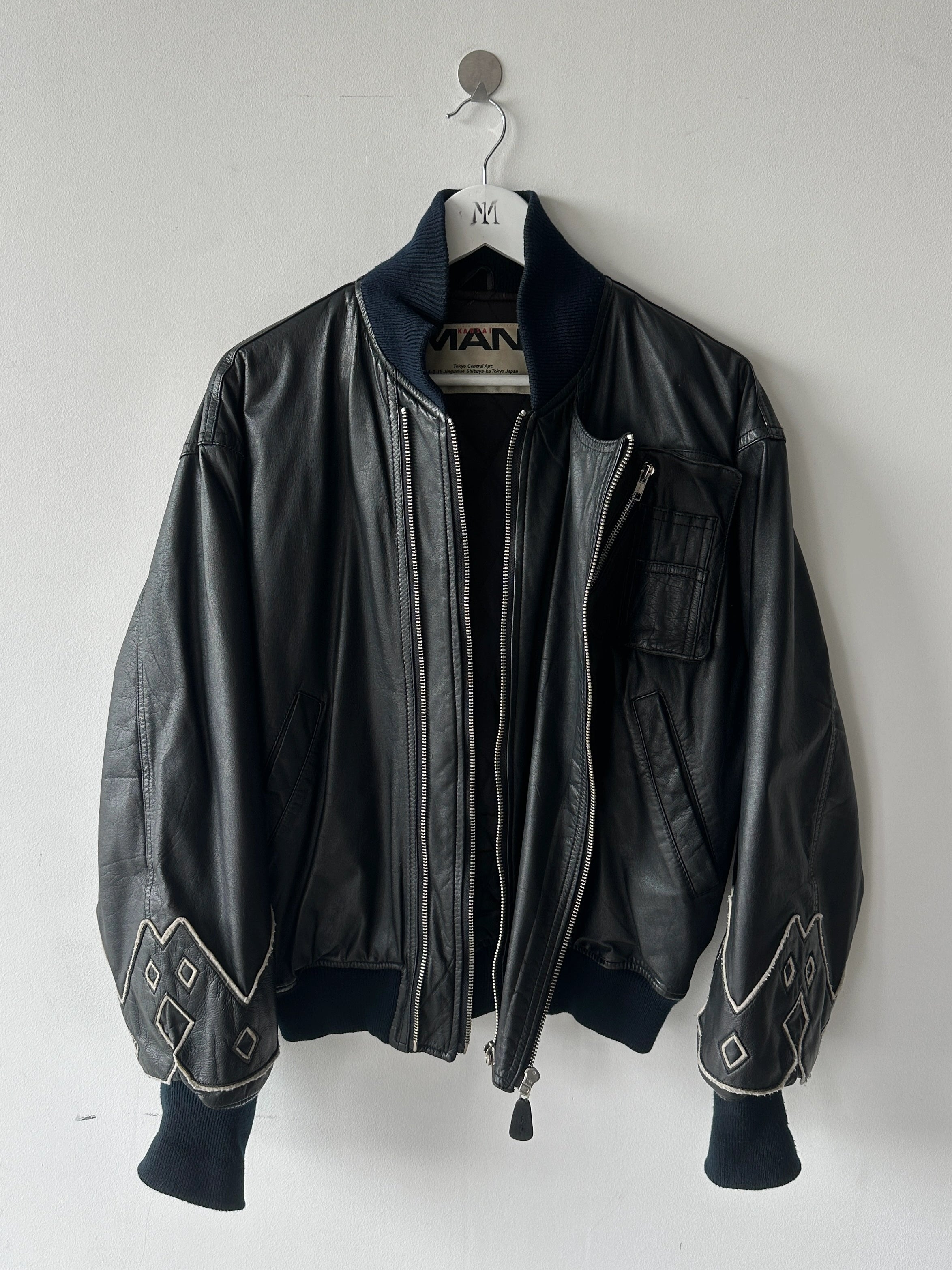 KANSAI YAMAMOTO - 1990s LEATHER BOMBER JACKET