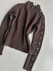 EMPORIO ARMANI - 2000s METAL BUTTON SLEEVE CROP FIT JUMPER
