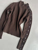 EMPORIO ARMANI - 2000s METAL BUTTON SLEEVE CROP FIT JUMPER