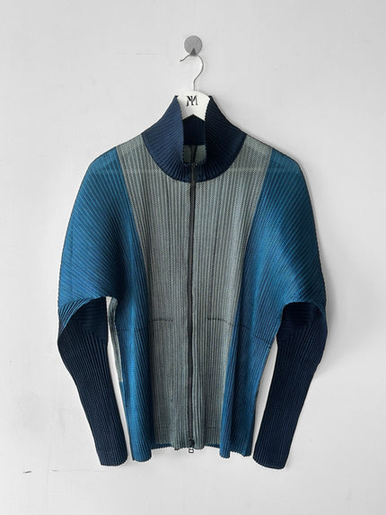 ISSEY MIYAKE - A/W 2013 PLEATED ZIPPED LONG SLEEVE TOP