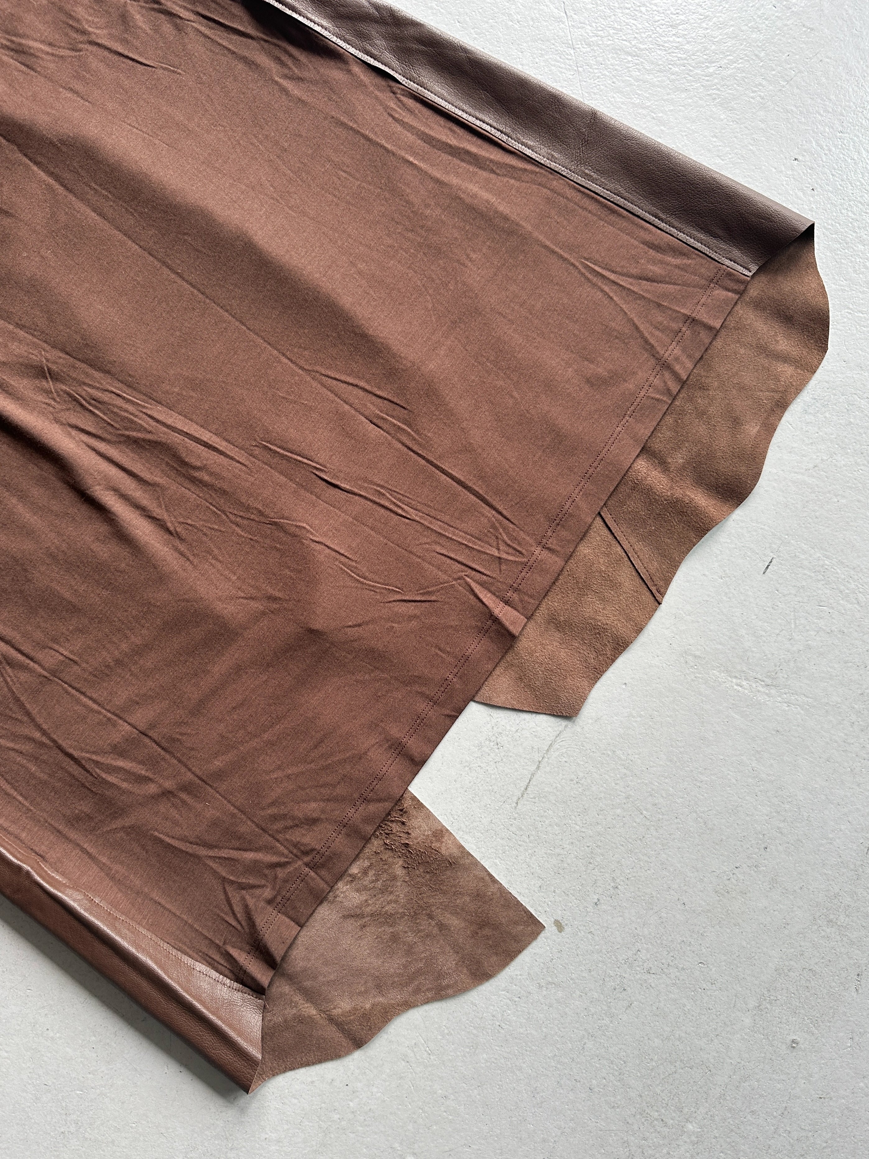 MARIELLA BURANI - 1990s ASYMMETRICAL PANELED LEATHER SKIRT