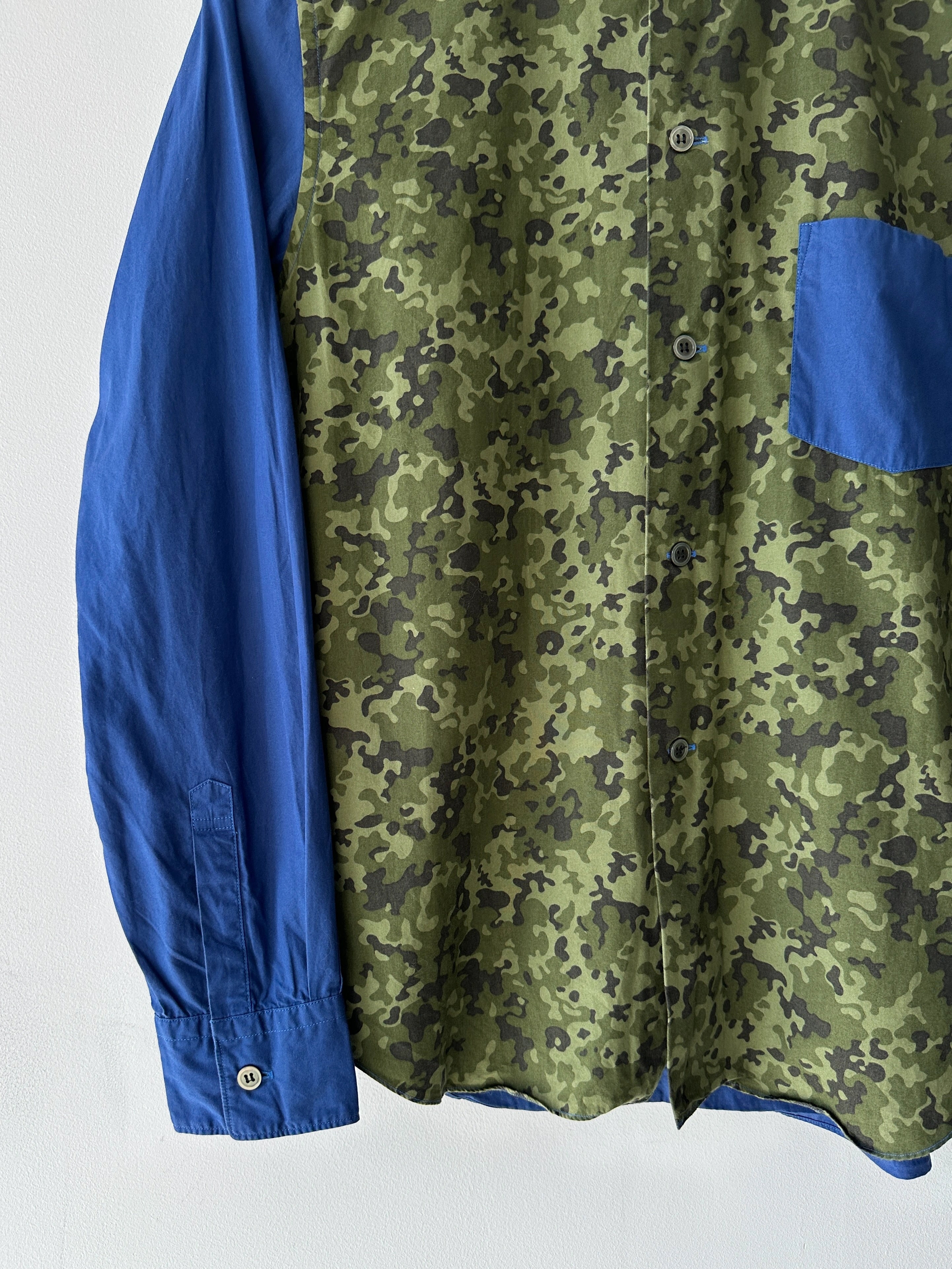 COMME DES GARÇONS BLACK - S/S 2012 CAMOUFLAGE FRONT PANEL LONG SLEEVE SHIRT