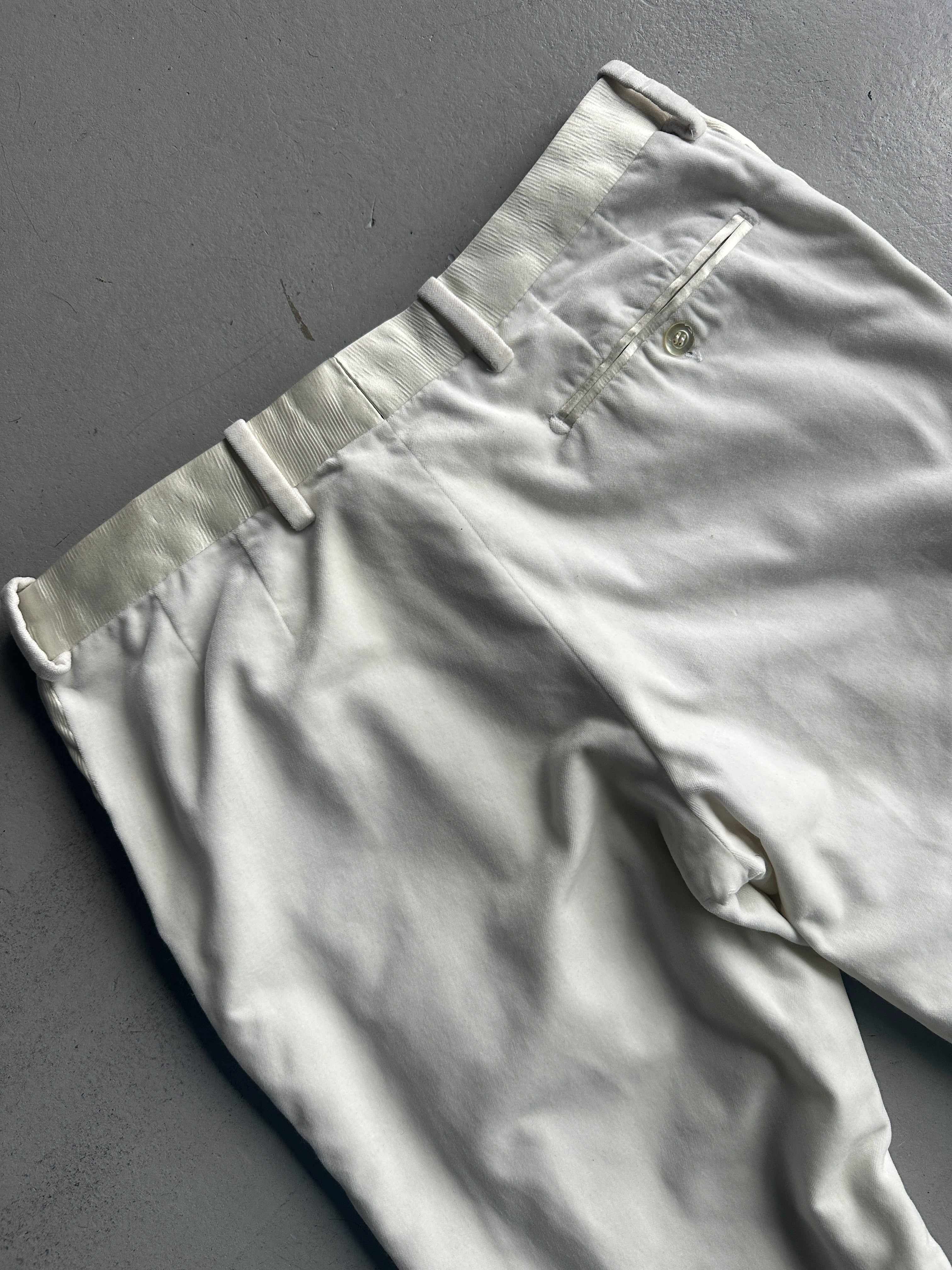 DOLCE & GABBANA - early 2000s STRAIGHT FIT TROUSERS WITH SILK BAND AT WAIST