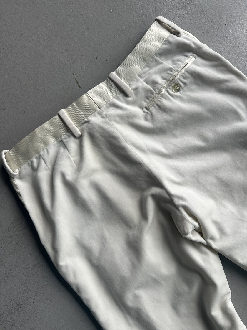 DOLCE & GABBANA - early 2000s STRAIGHT FIT TROUSERS WITH SILK BAND AT WAIST