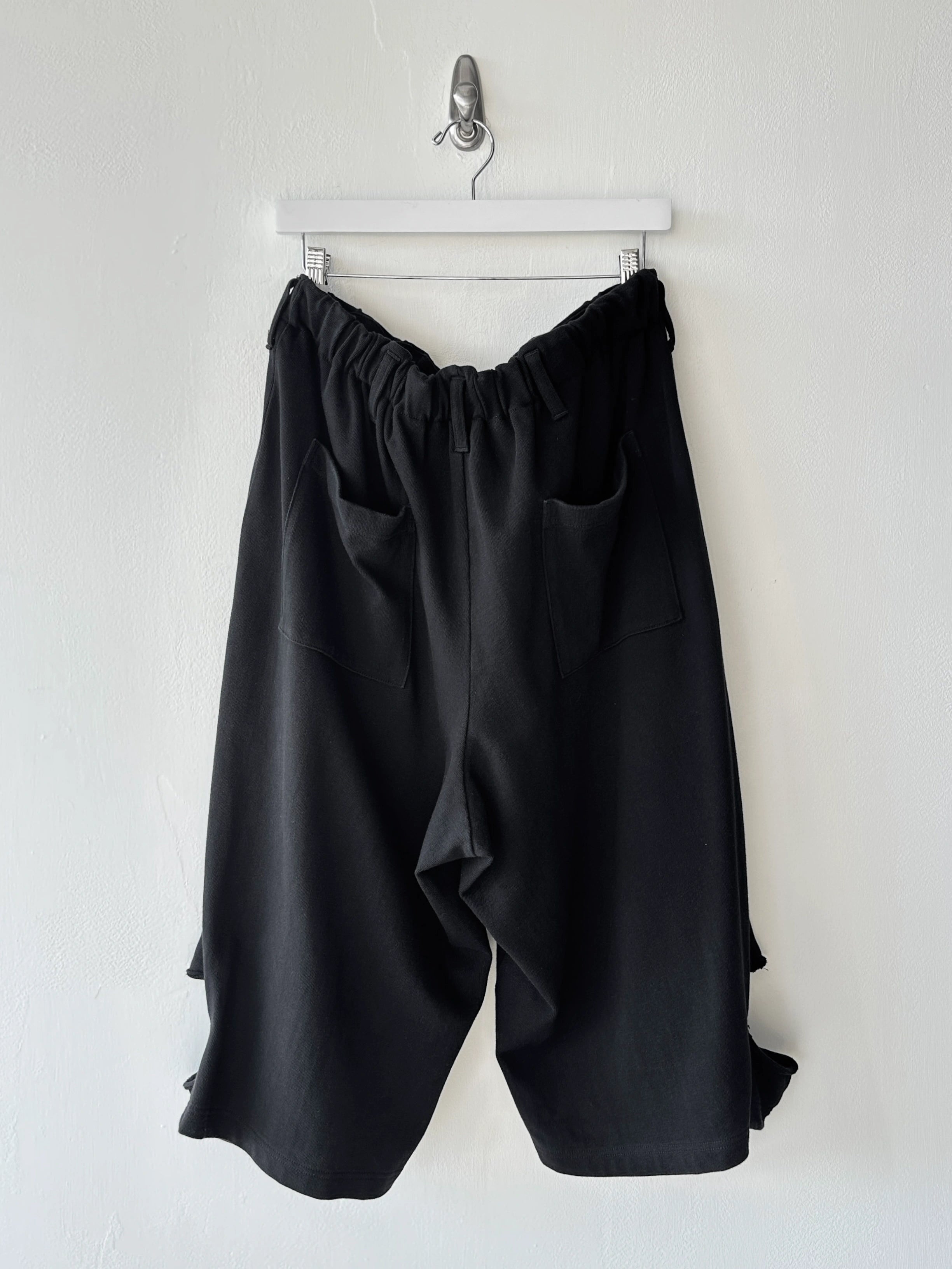 YOHJI YAMAMOTO - S/S 2025 TRACK SHORTS WITH CUT OUT DETAILS AT HEM