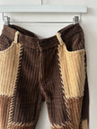 1990s PATCHWORK CONSTRUCTION CORDUROY STRAIGHT LEG TROUSERS