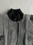 ITALIAN LABEL 1980s 2 IN 1 BOXY FIT DENIM BOMBER JACKET GILET
